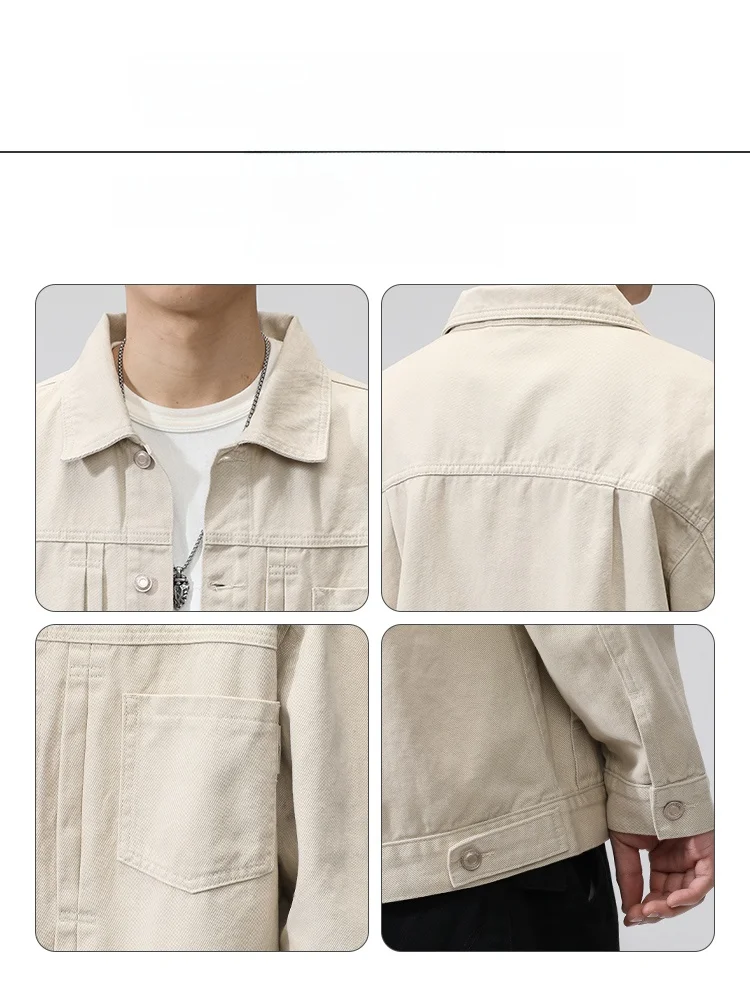 Senma up Gson Fashion Brand Denim jacket Men's Autumn High Sense Cargo Outerwear Pu Shuai Shirt Spring and