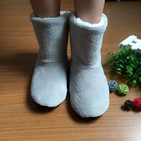 house slipper grip high boots womens winter warm contton plush anti skid indoor cotton black female fuzzy home shoes furry