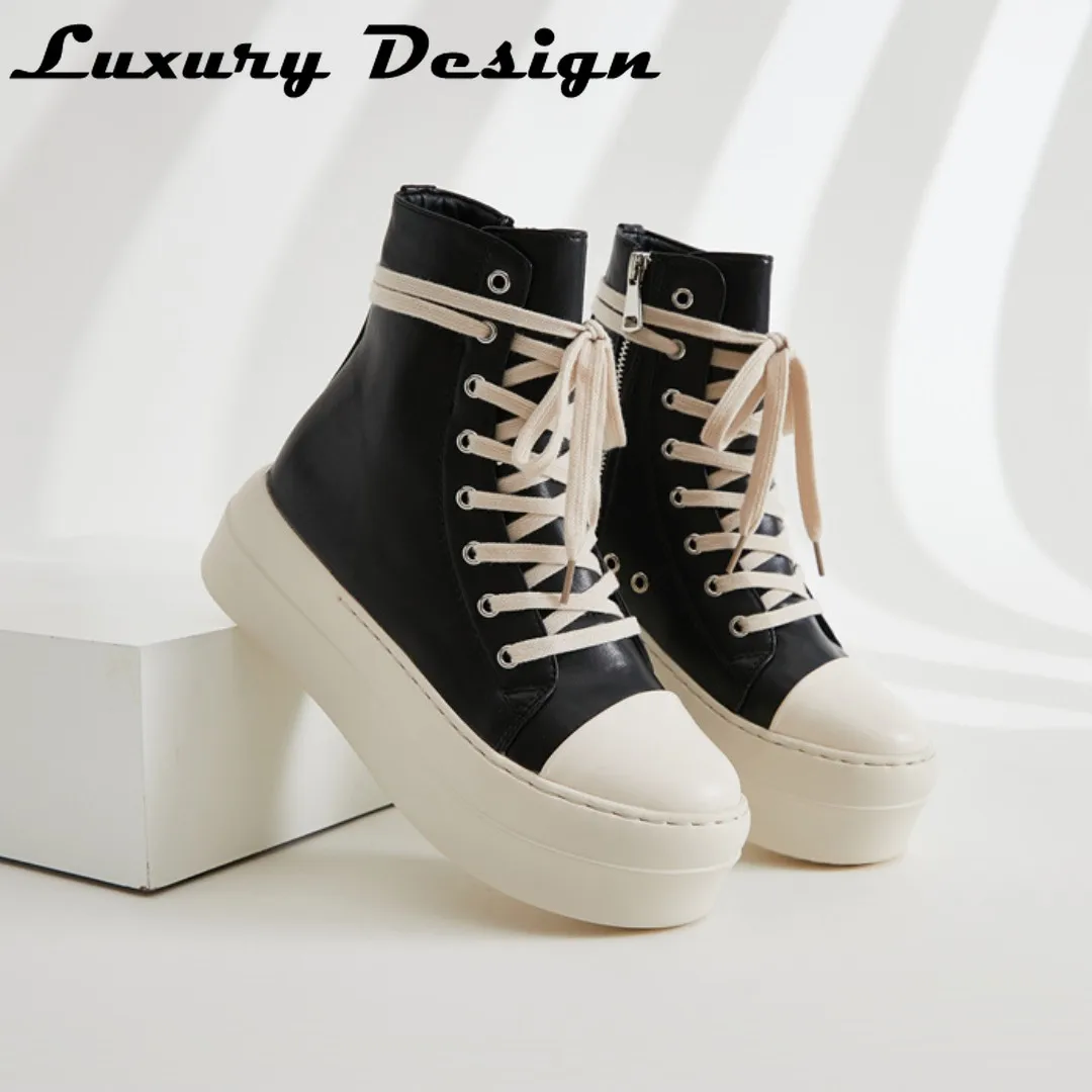 Высокие кроссовки Rick мужская обувь на платформе с перекрестной шнуровкой