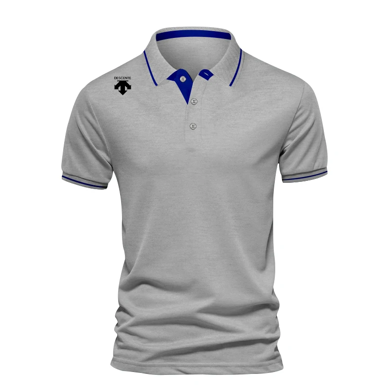 Embroidered logo brand polo shirt Men's summer cotton polo collar short sleeved high-end T-shirt top business shirt