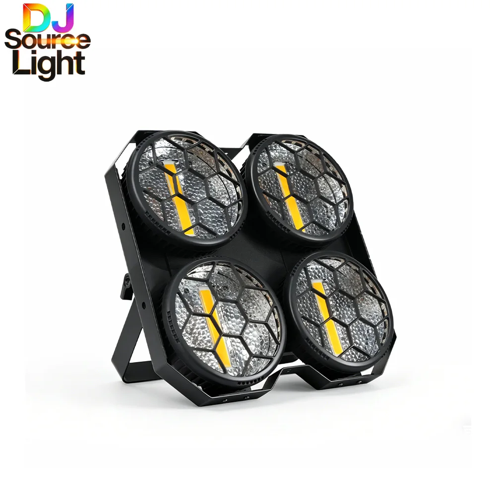 Фото Светодиодный прожектор 4x50W COB с 4 линзами, холодным и теплым белым светом, RGB-подсветкой, ретро-дизайн, для дискотек, клубов, свадеб, вечеринок, сценического освещения. №5