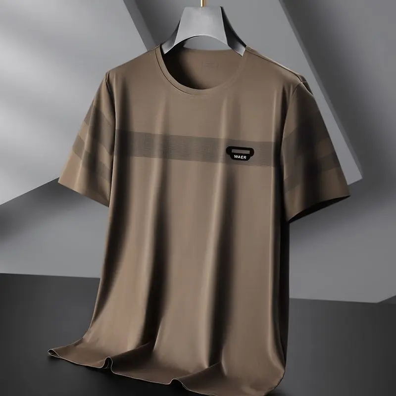 

Clothes For Men Summer New Oversize Short-sleeved T-shirt Trendy Fat People Loose Casual Round Neck Half-sleeved Tops