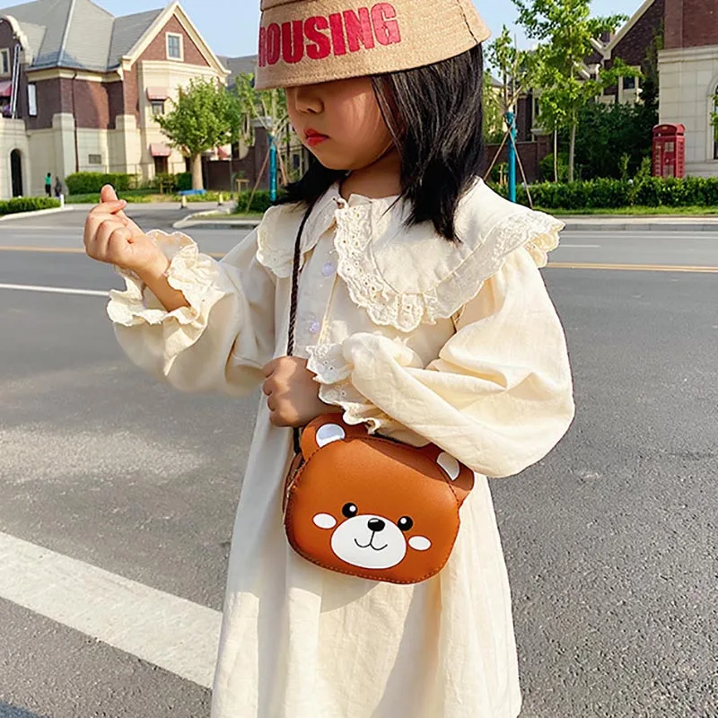 Kids Backpack Girls Cute Cartoon Mini Bags Waist Money Bag PU Leather Crossbody Children's Messenger Belt Bag