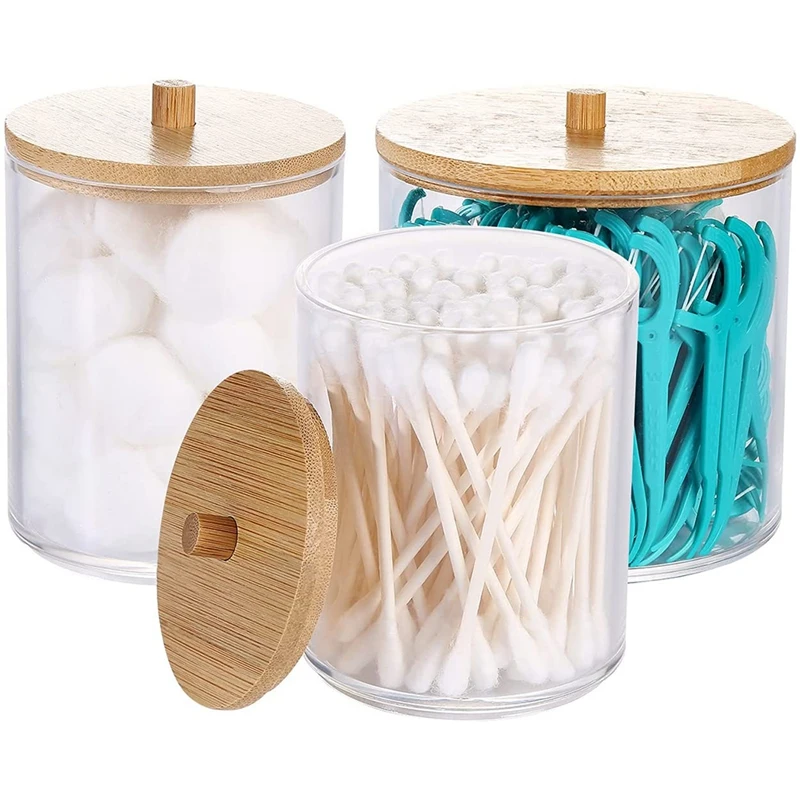 Диспенсер для хранения ватных палочек для банок аптекарских ванн, органайзер для хранения ванной и макияжа на раковине.