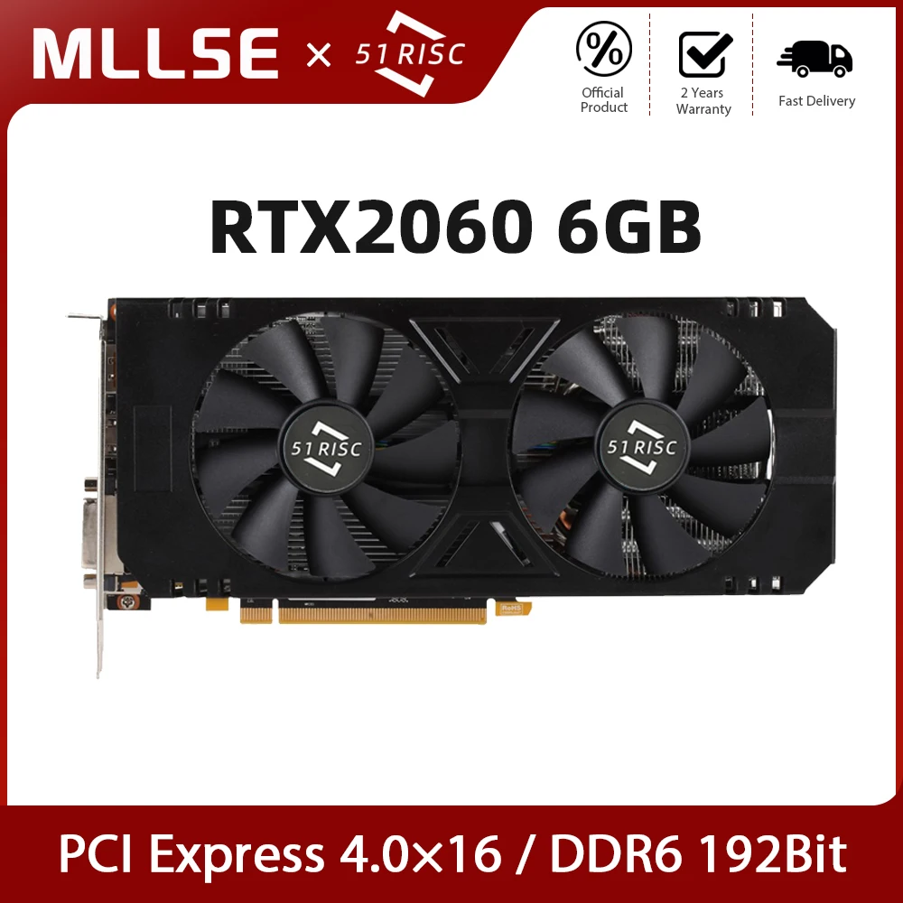 MLLSE видеокарта NVIDIA GeForce RTX 2060 6G GDDR6 14000 МГц 4,0 бит PCI Express 2060x16 GPU rtx видеокарта для настольных игр