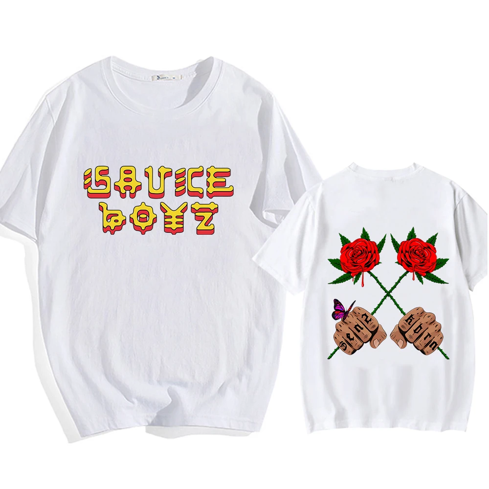 

Eladio Carrion Sauce Boyz Monarca Aesthetic Manga T-shirts Fashion 100% Cotton Soft Anime Tee-shirt Cute Comic Men/women Clothes