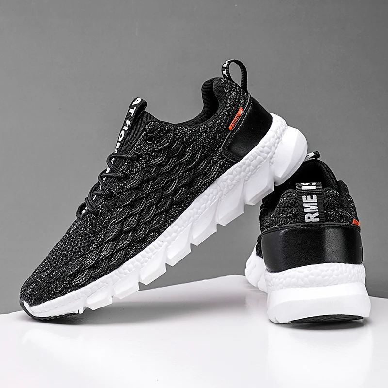 JIEMIAO New Fish Scale Upper Men Sneakers Comfortable Breathable Sports Running Shoes Outdoor Gym Training Zapatillas Hombre