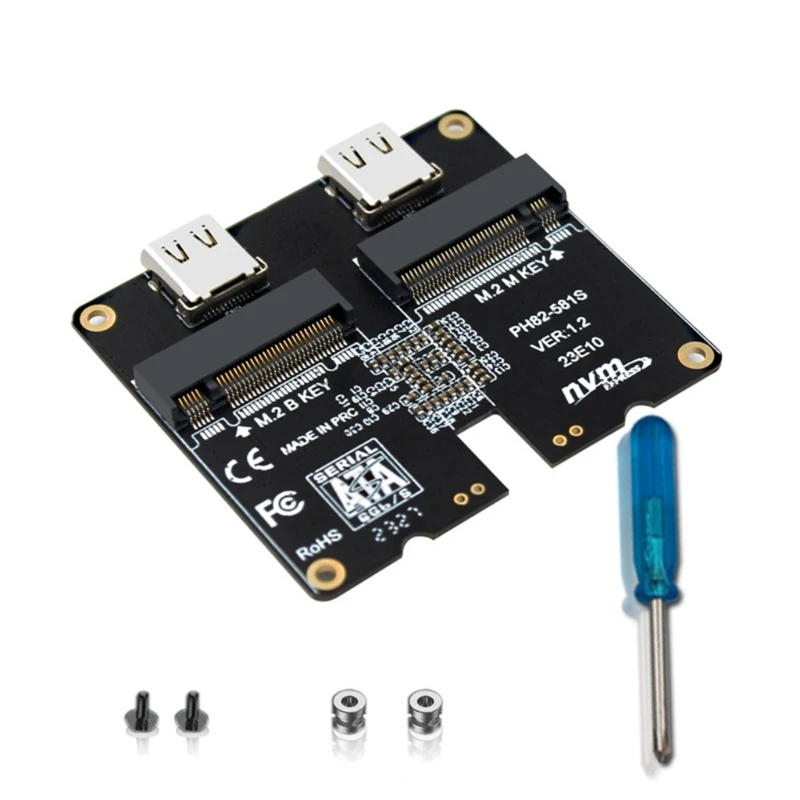 

NVME SSD Adapter JMS581 Solid Adapter Card Type-C USB3.1 10G SSD Converter P9JB