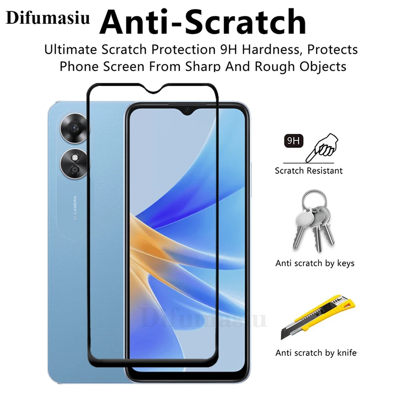 Закаленное стекло 3 в 1 для OPPO A17 защита всего экрана A78 A58 A38 A98 5G A16K пленка объектива