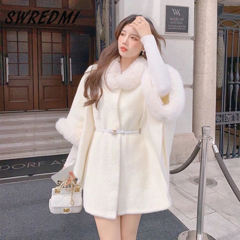 

Capes Clothing Cloak Coat Women Autumn Winter Shawl Jacket New French Woolen Coat New Korean Sweet Coats