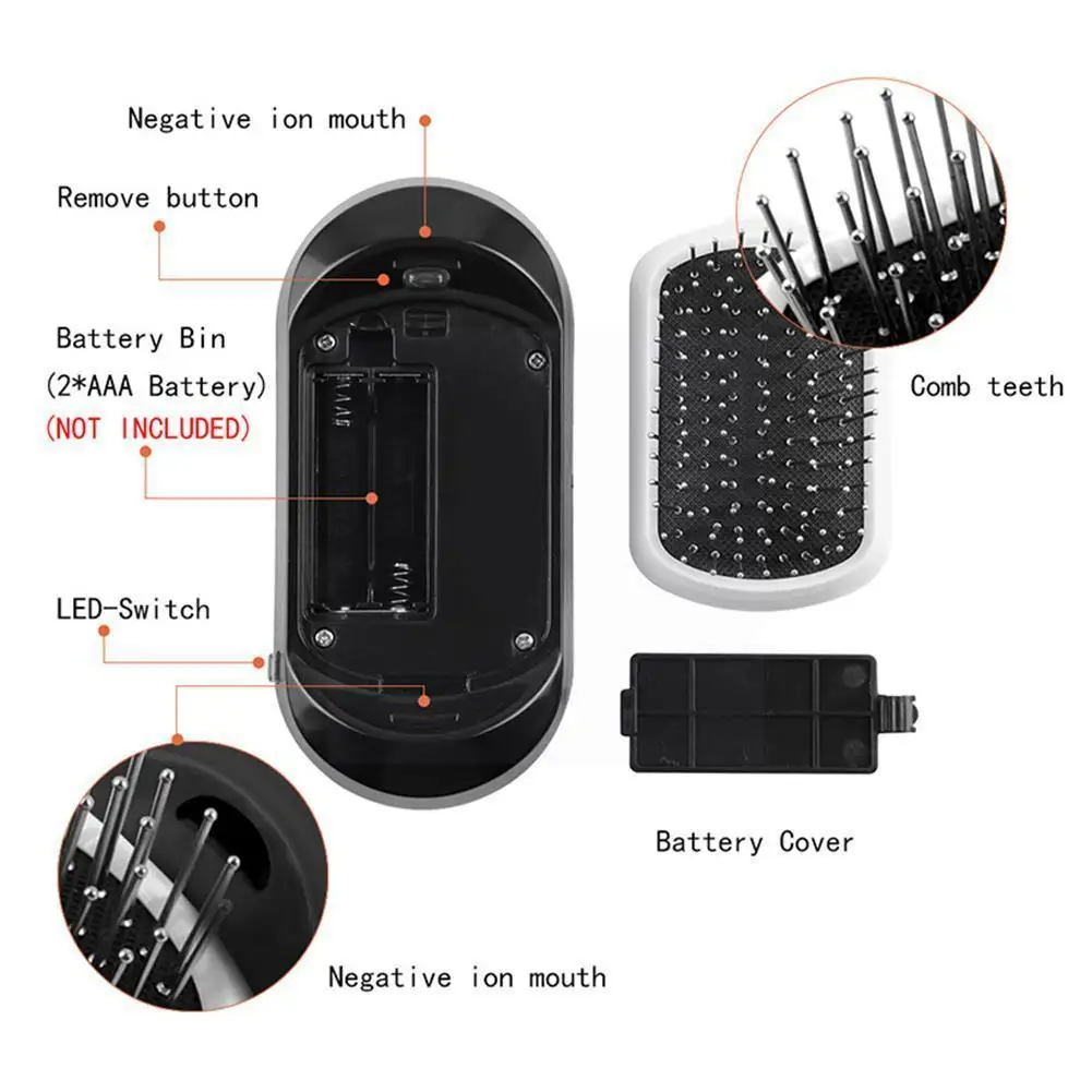 

Hair Scalp Massage Comb Anti Frizz Ionic Anti-Scald Electric Hair Hair Brush Comb Combs Magic Smooth Hair Brush Negative Io V6F6