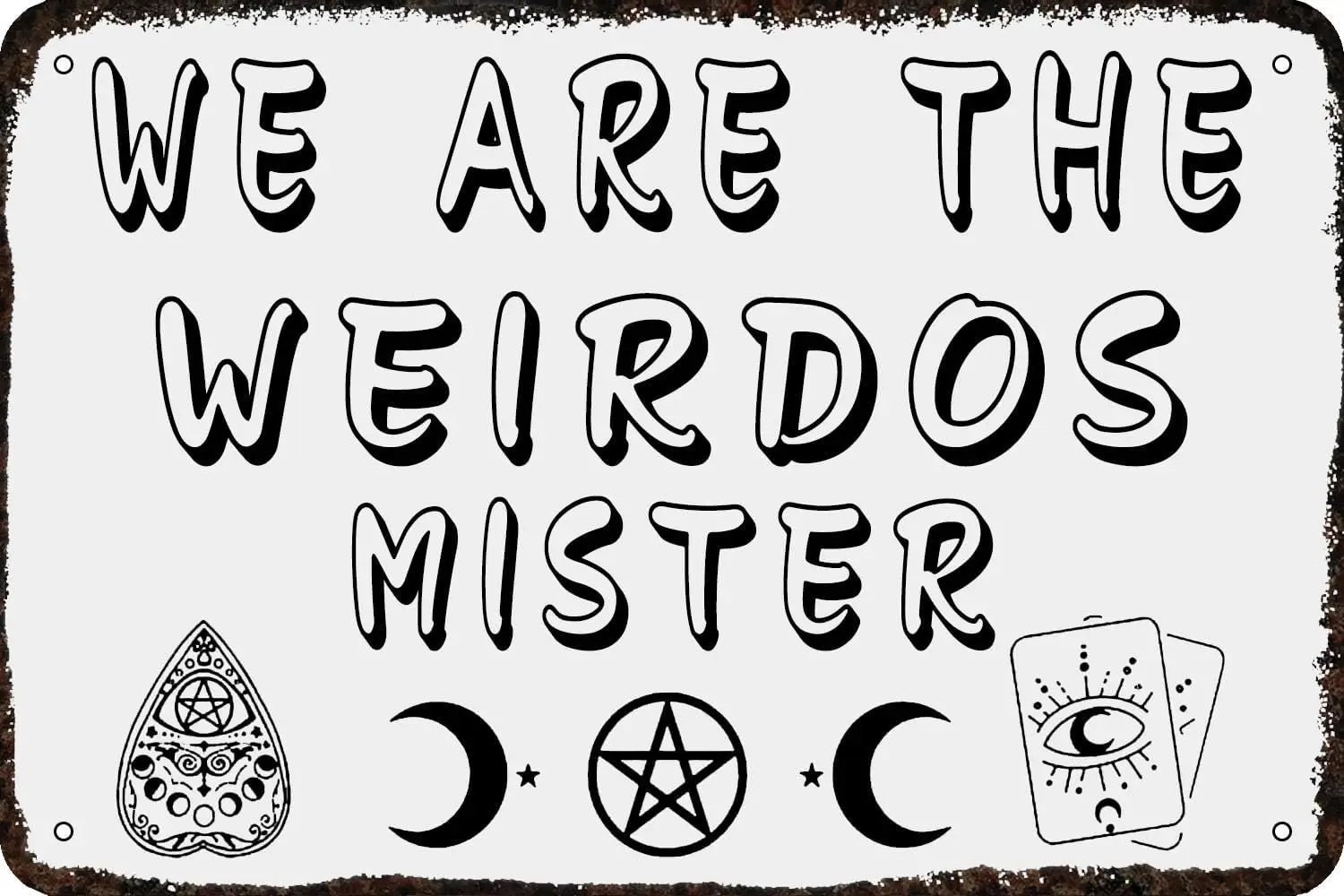 Vntge Metl Tn Sgn Мы re the Werdos Mster Funny Wll Decorns для дома Mn Cve Спальня Br Broom 812 nch