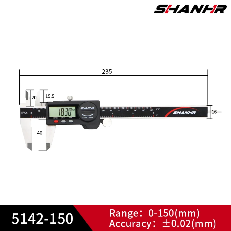 

Цифровой штангенциркуль SHANHR 0-150 мм