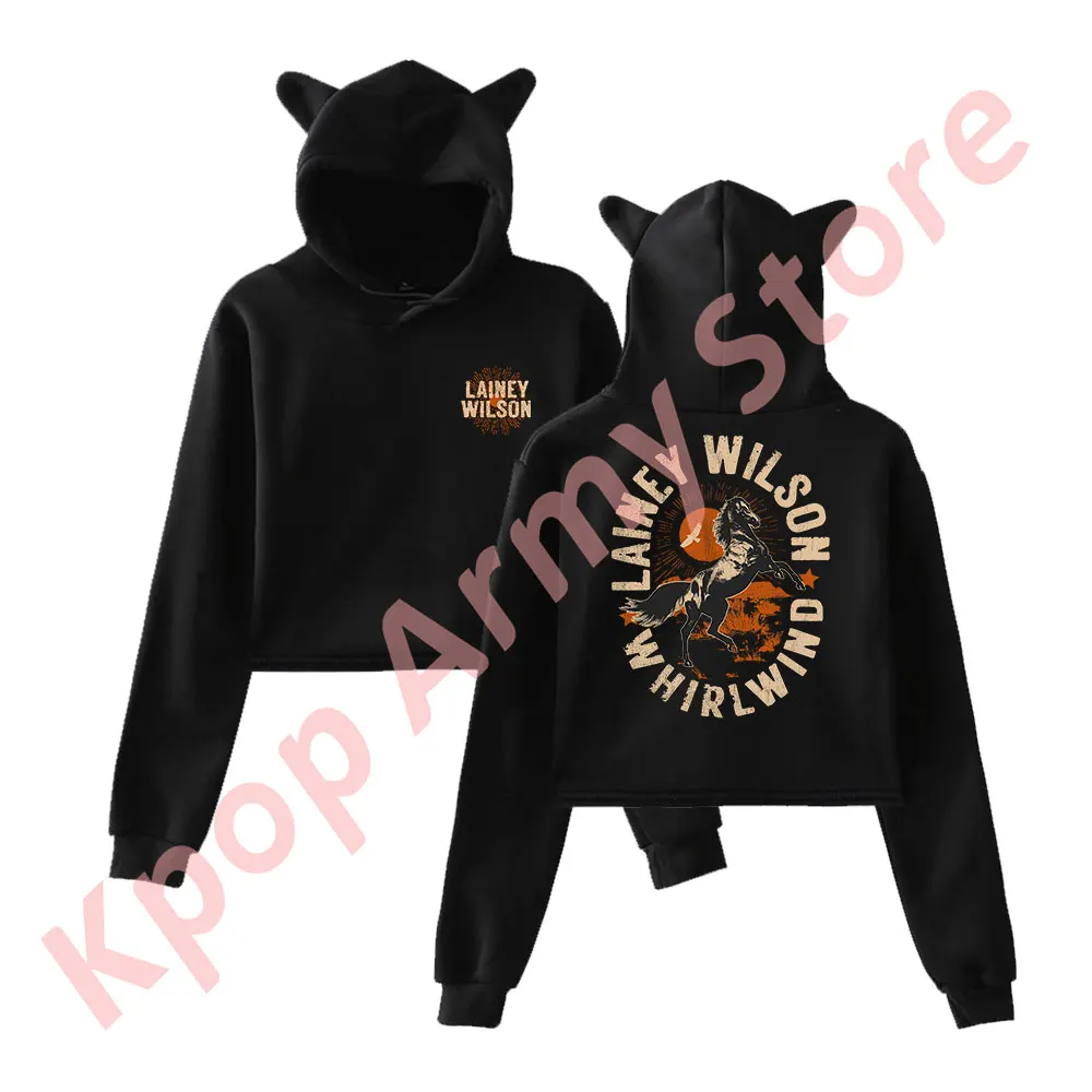 Lainey Wilson Whirlwind Horse Logo Merch пуловер женская толстовка с кошачьими ушками топ длинными
