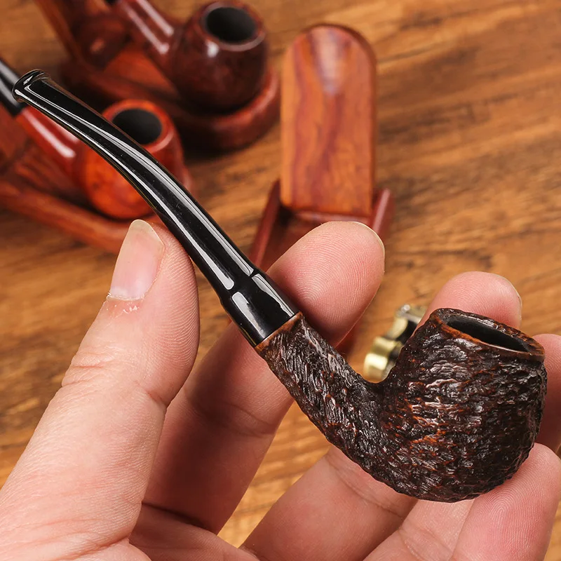 

Small miniature Heather pipe 3mm flue paper filter cartridge filter portable cut tobacco pipe