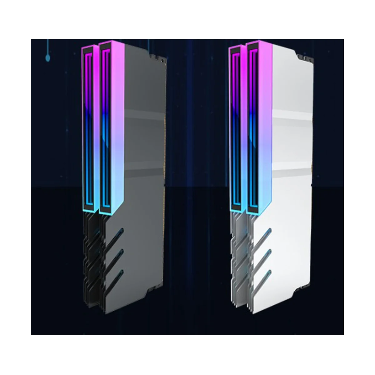 

Memory Stick Heat Dissipation Vest Ddr5 Light Synchronization ARGB Computer Accessories Chassis Decor Radiator,Silver