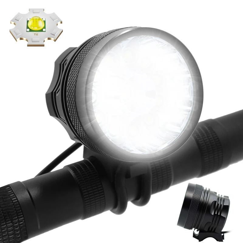 

18650 Battery Bicycle Headlight farol Bike 12*XML T6 LED Cycling Flashlight Night Riding Front Light Safety Warning Lamp 3 Modes