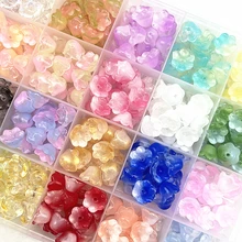 New 20pcs/lot 7X12mm Colorful Bellflower Lampwork Beads Caps Glass Spacer Beads for Jewelry Making DIY Bracelets Hairpin