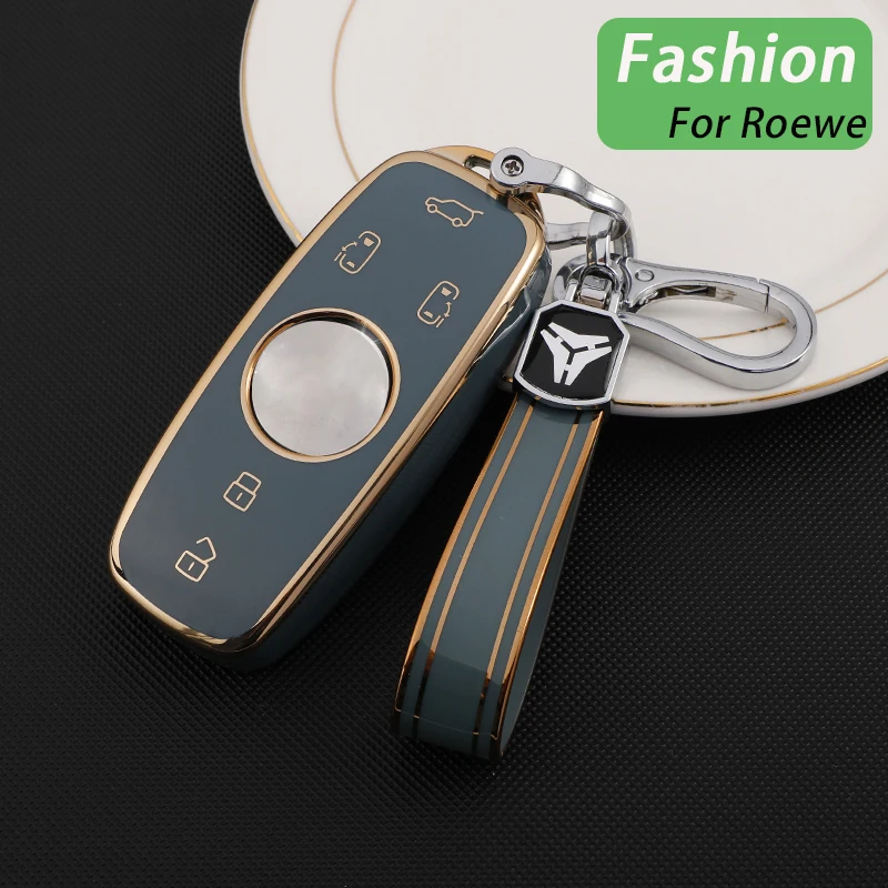 

For Roewe imax8 MPV Soft TPU Car Remote Key Case Cover Shell Holder Protector Keychain Key Ring Auto Accessories