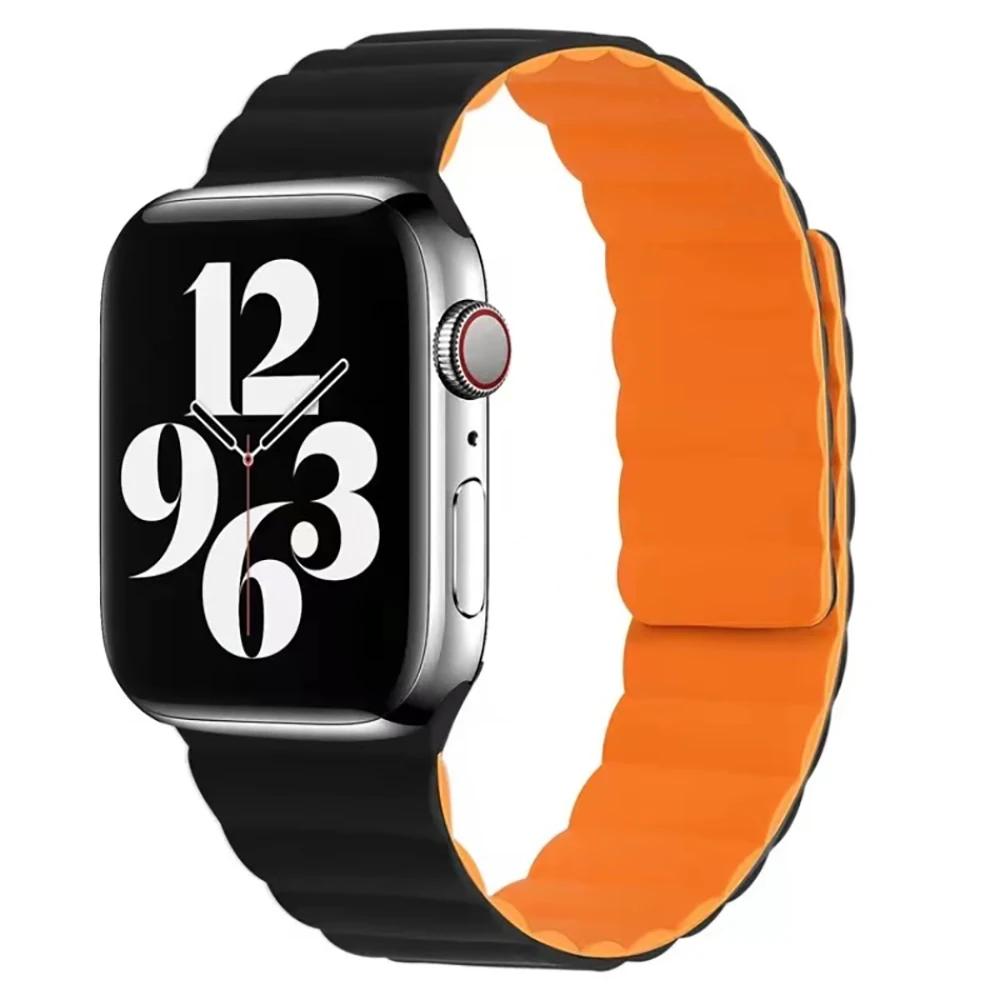 Silicone Loop Strap for Apple Watch Ultra 8 7 49mm 45mm 41mm 654SE 44mm 40mm Magnetic Bracelet Wriastband for Iwatch 3 2 42 38mm