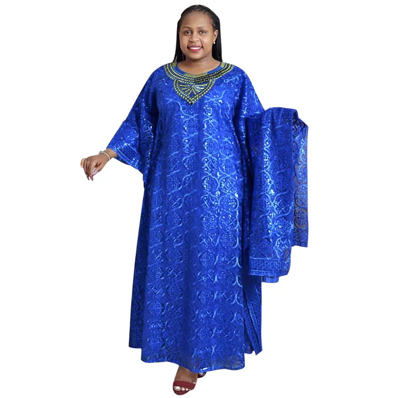 African Dresses for Women Muslim Fashion Abaya Lace Boubou Dashiki Ankara Outfits Gown Dubai Kaftan Robe Marocaine Femme