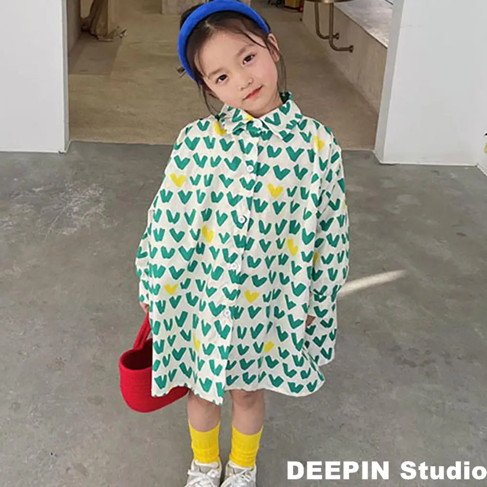 

Kids Girls Shirt Dress 2022 Spring New Kids Clothes Girl Shirt Dress Long Sleeve Girl One-Piece Fashion Children Lovely Outfits