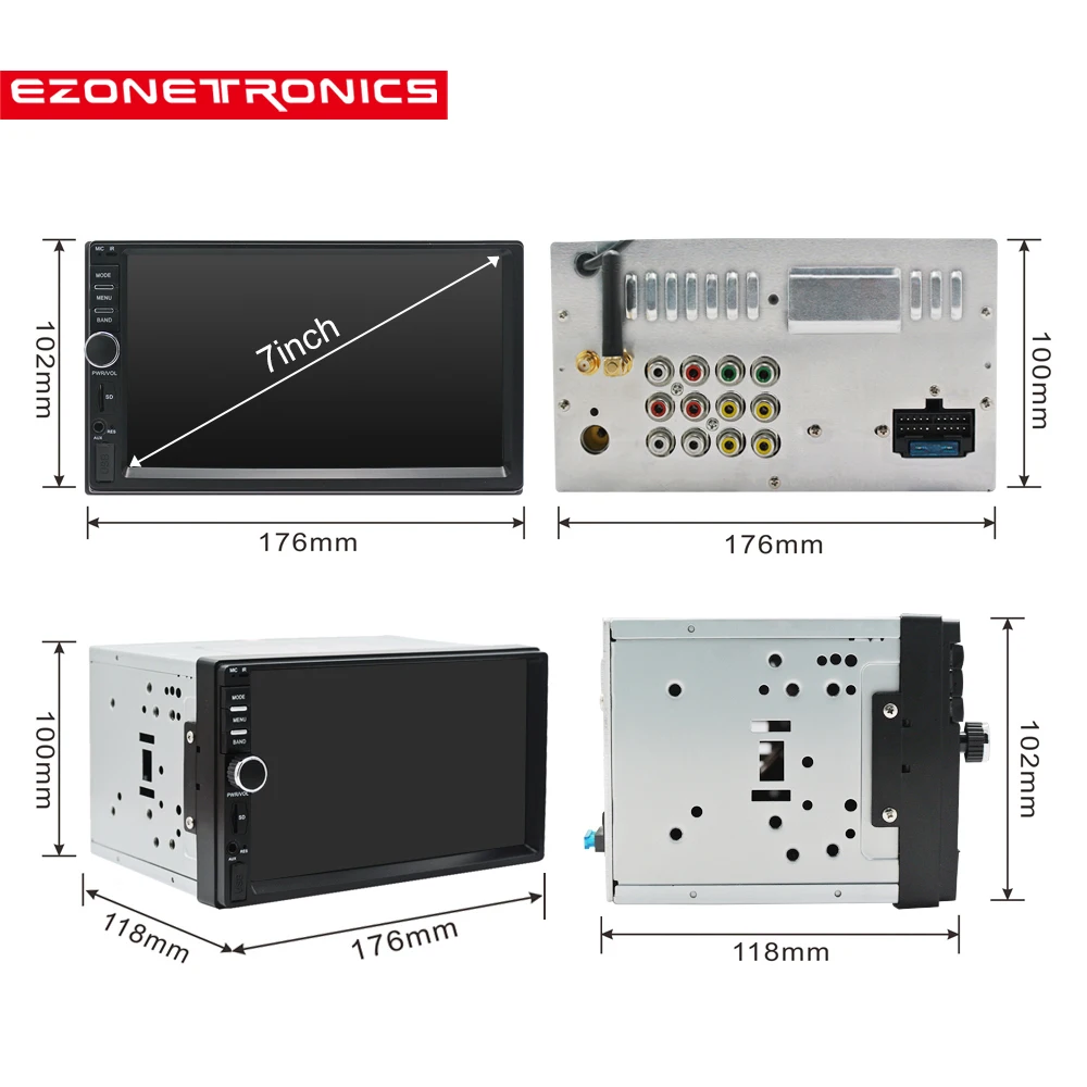 Автомобильный 7-дюймовый Android 9 четырехъядерный 2 ГБ + 32 Универсальный 2Din без dvd