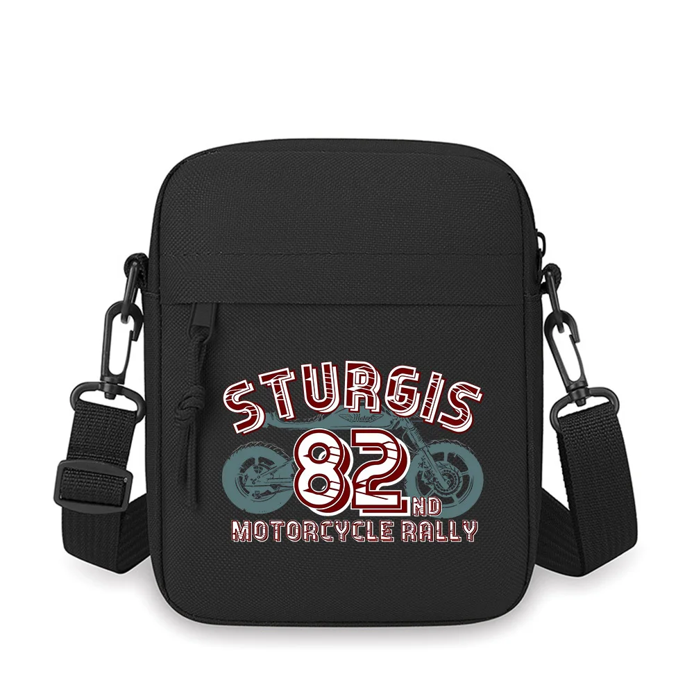 Фото Sturgis Мотоцикл Ралли Графический дизайн Мужская сумка через плечо на одно плечо Женская мультяшная аниме-фильм с принтом Дизайн унисекс №1