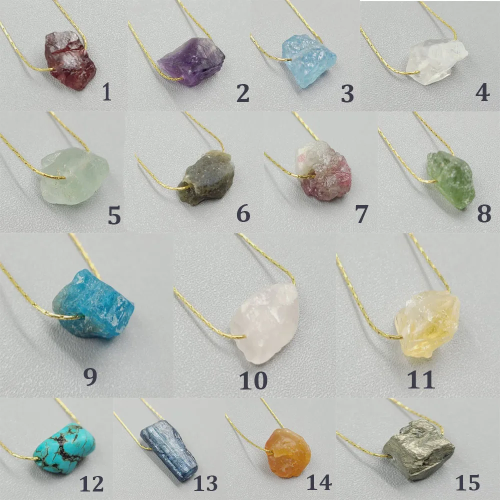 Raw Aquamarine камень для родившихся в марте Necklace кристалл исцеления чакр