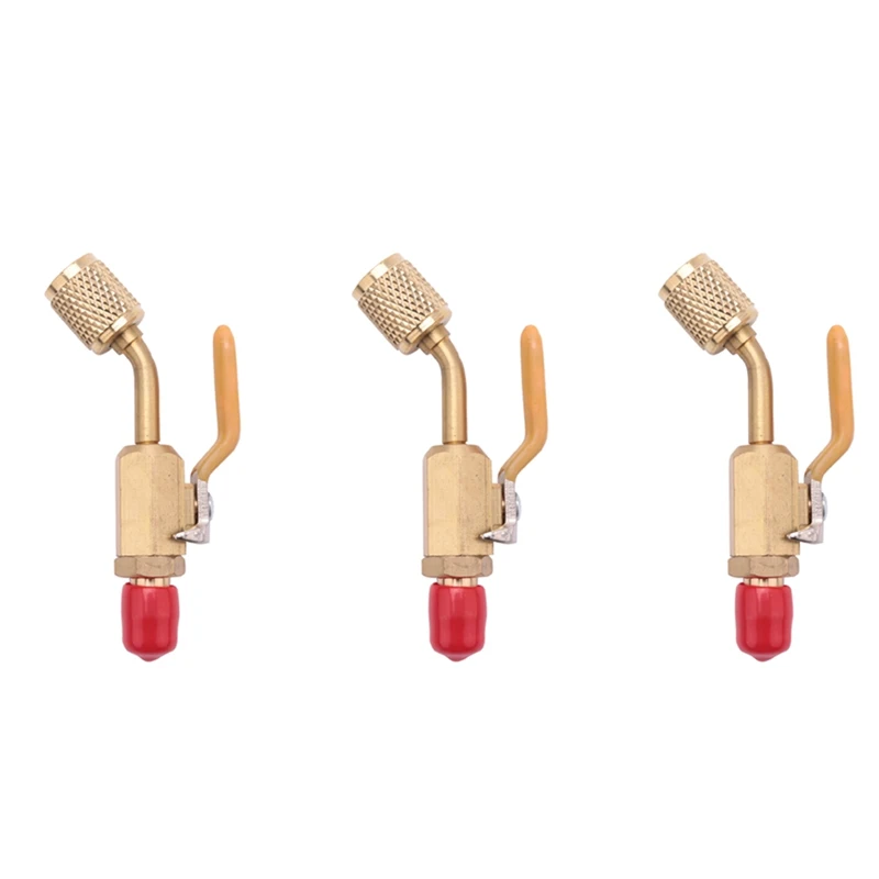 

3X R410A R134A Brass Shut Valve For A/C Charging Hoses HVAC 1/4Inch AC Refrigerant