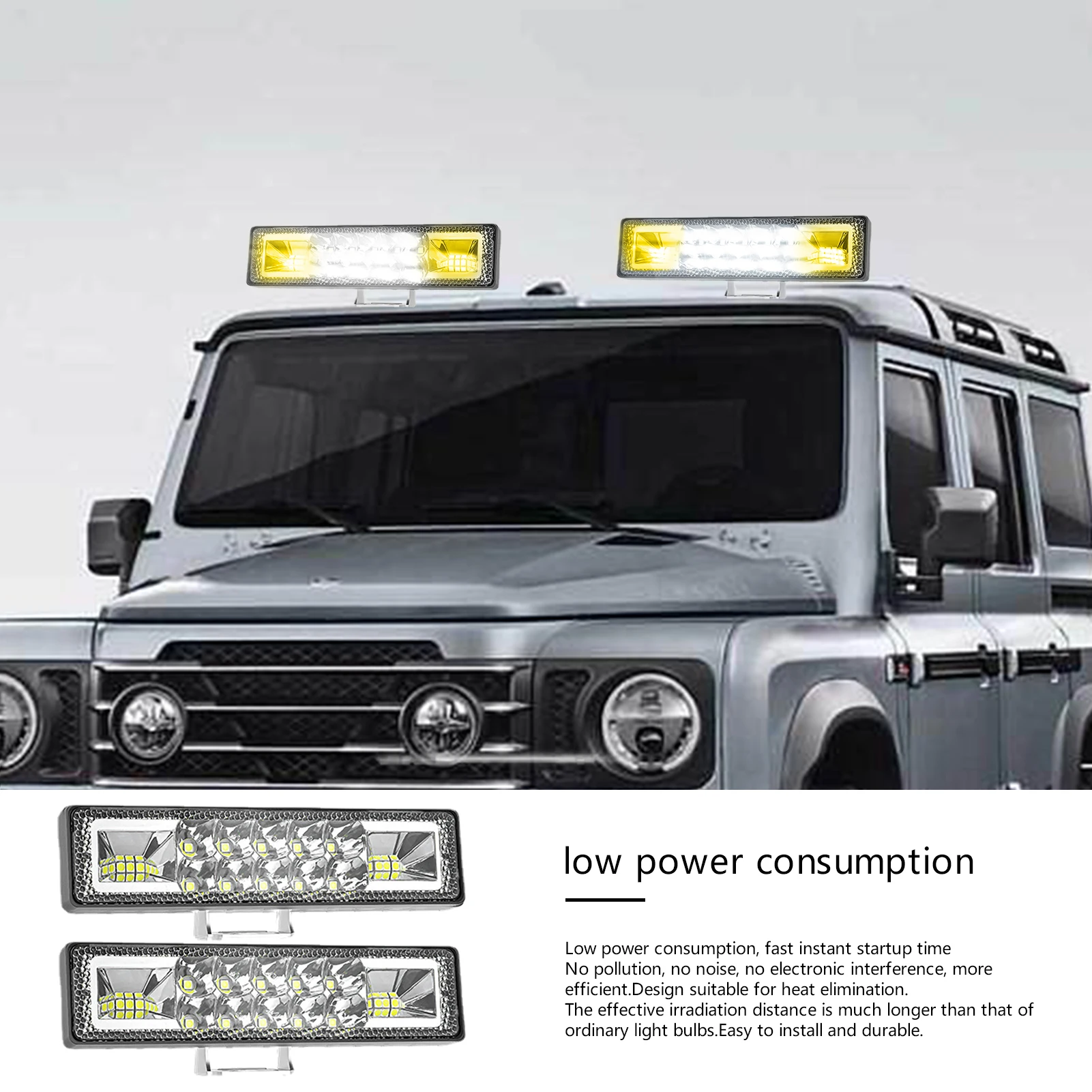 

6LED Flashing Light Strobe Warning Light Strobe Polices Lights Bar Truck Car Beacon Lamp Amber Red Blue White Traffic Flashlight