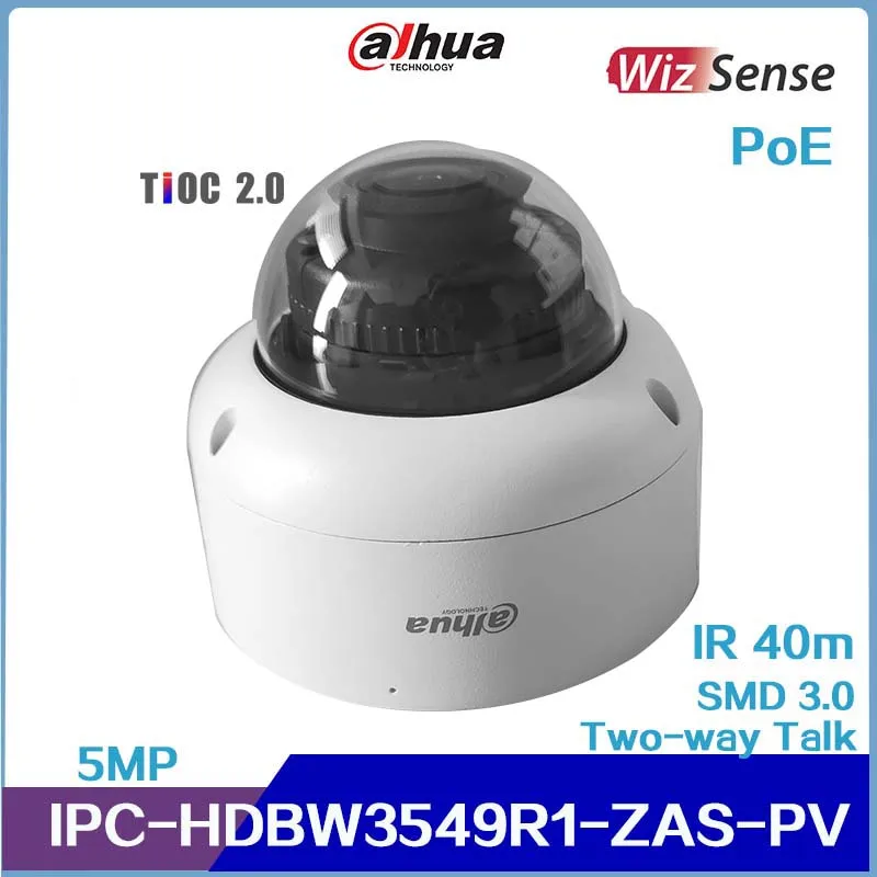 

Новинка Dahua 5MP Смарт двойное освещение активное сдерживание вариофокальный купол WizSense сетевая камера IPC-HDBW3549R1-ZAS-PV