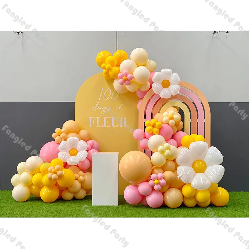 

146pcs Two Groovy Balloon Arch Matte Lemon Hot Pink Daisy Kits Baby Shower Gender Reveal 1st Birthday Wedding Boho Bridal Shower