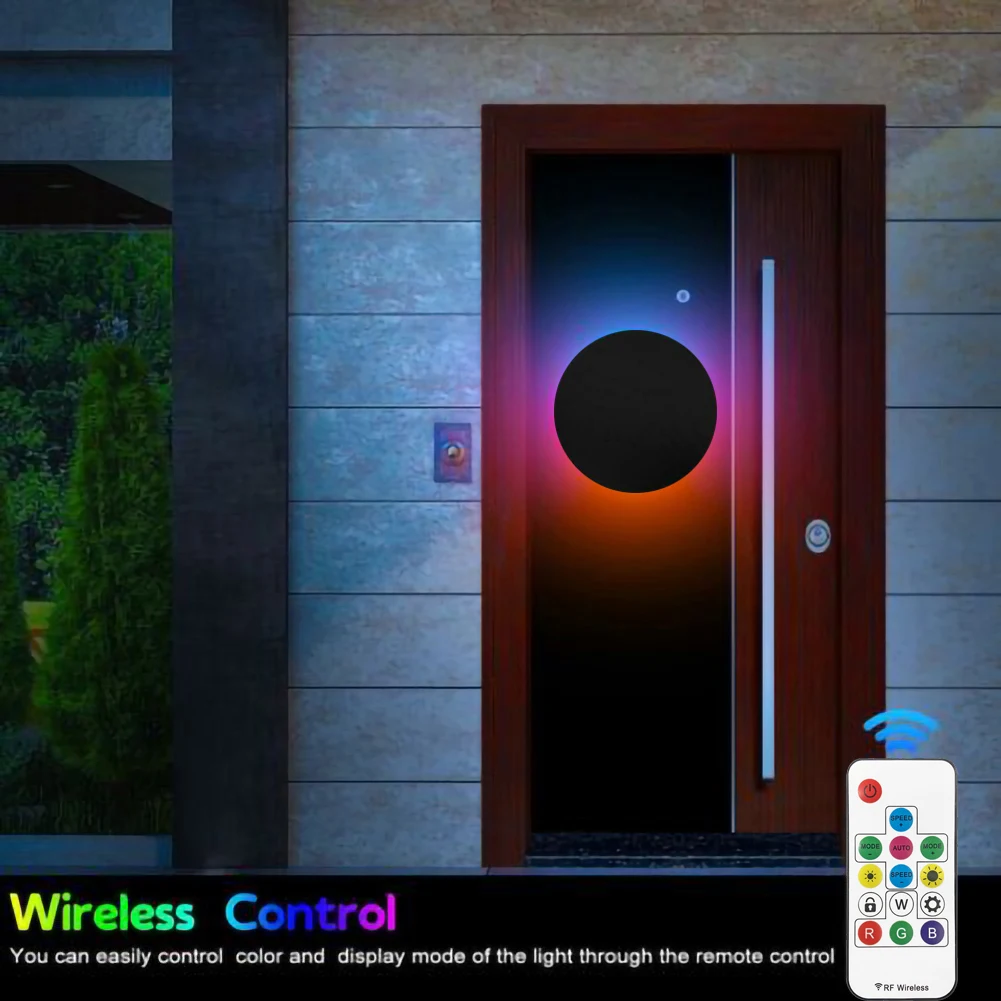 

Nordic RGB LED Wall Light Black White Optional Wall Lamps for Bedroom Round Remote Control Colorful Wall Lamp Lighting Fixtures