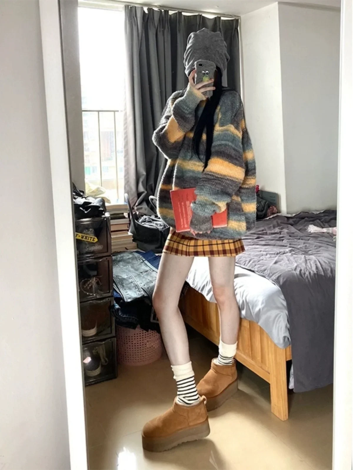 Осенне-зимний популярный предмет мягкий и липкий вязаный свитер с капюшоном в