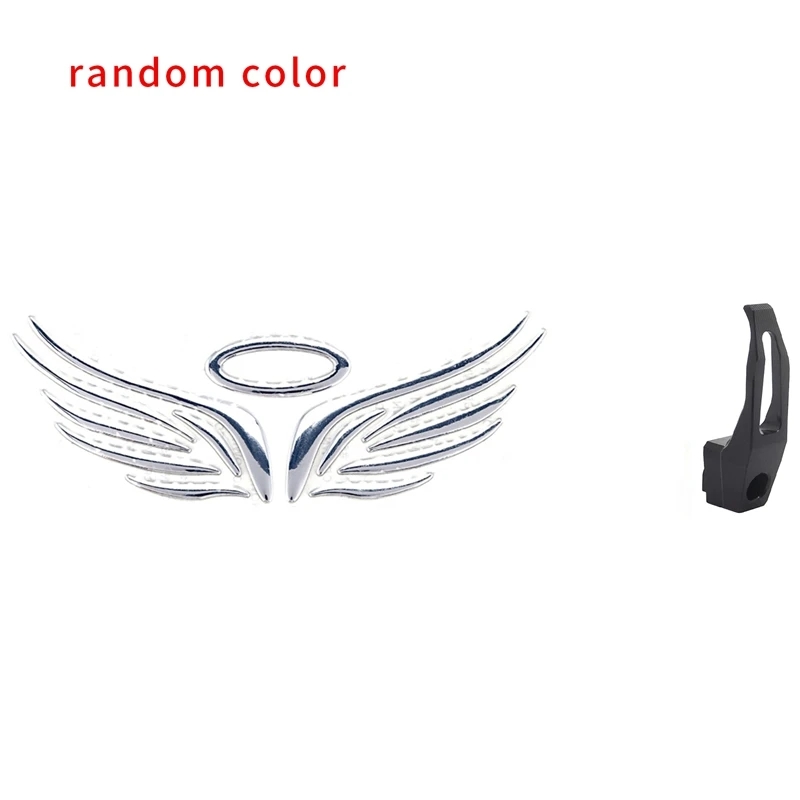

1 Pcs 3D Angel Fairy Wings Car Auto Truck Logo Emblem & 1 Pcs Motorcycle Hook Durable Screw Aluminum Hanger