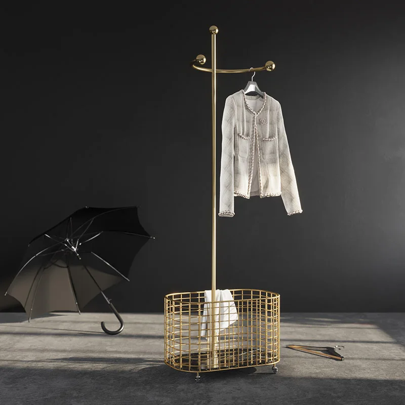 

Дизайнерский металлический стеллаж для одежды для женщин, роскошная входная вешалка для пальто, напольная Мебель для гостиной, мебель для и...