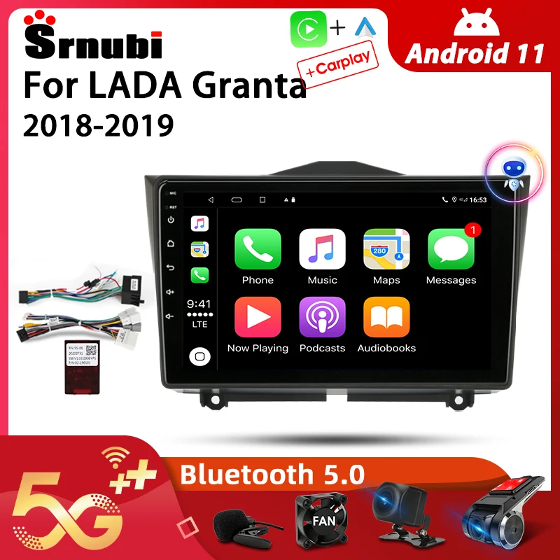 Автомобильная магнитола Srnubi Android 11 0 для LADA BA3 Granta Cross 2018-2019 мультимедийный