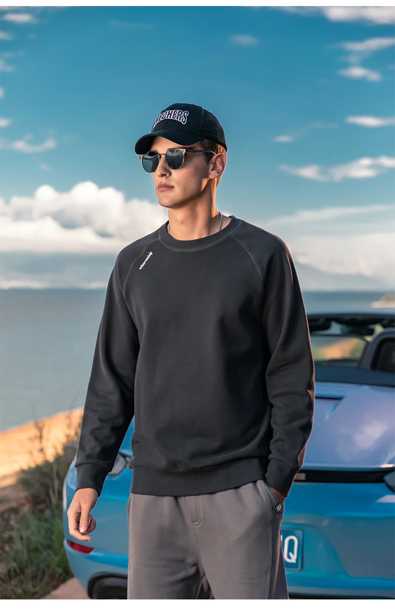 

Новинка 1523, свободная куртка, простые мужские толстовки из чистого хлопка в европейском и американском стиле