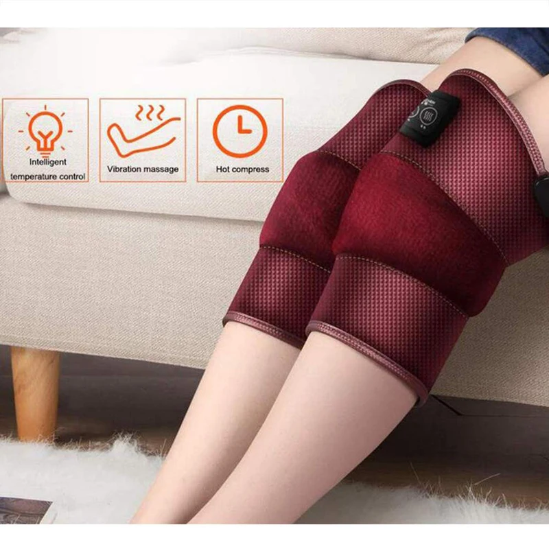 

Electric Heating Knee Pads Multi-Function Massage Vibrating Knee Massager 3 Level Heat Massage Pain Relief Relax Knee