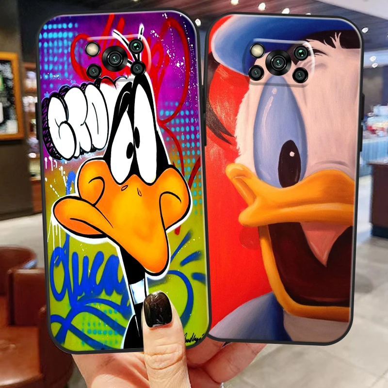 

Donald Duck Mickey Mouse For Xiaomi Poco X3 Pro NFC GT Phone Case Funda Black Coque Back Carcasa Liquid Silicon