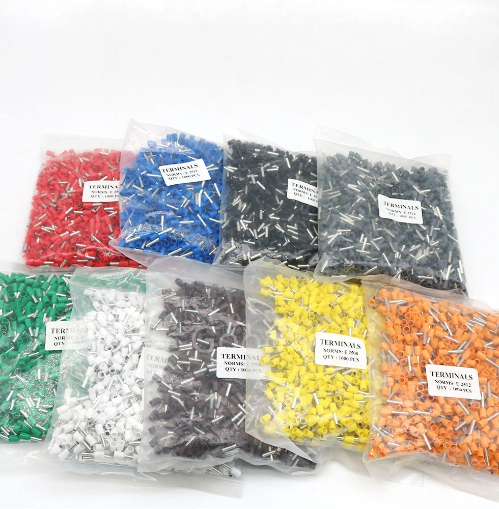 

Free Shipping 100pcs E2508 for 2.5mm2,14 AWG Pre-insulated Terminal Tubular Connector Bootlace Ferrules Cord Pin End