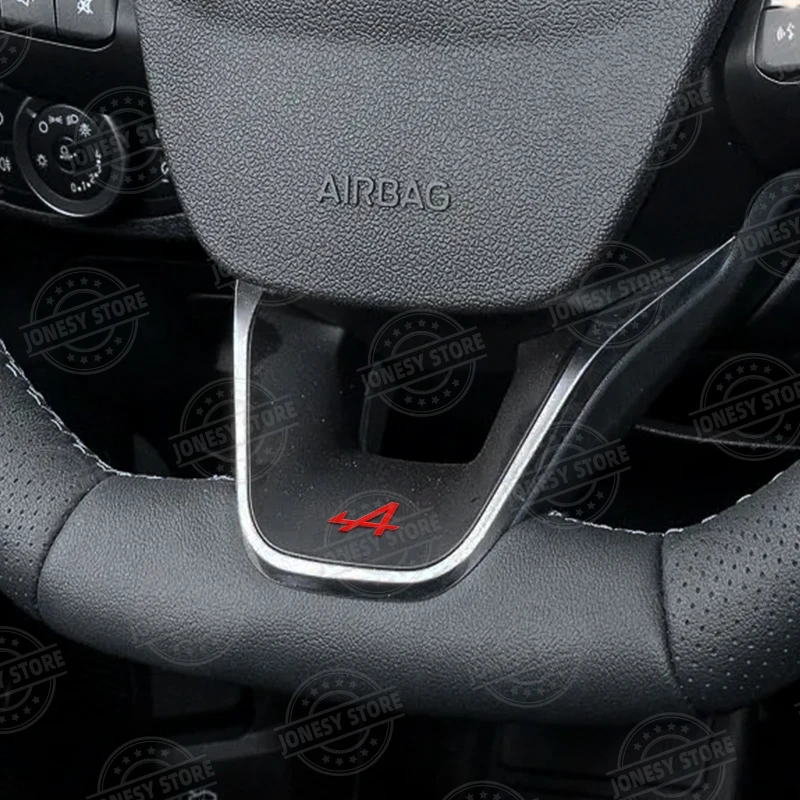 Фото Auto Metal Alpine A Автомобильная эмблема Декор 3D наклейка на руль для Captur Scenic Espace Rafale Clio RS Austral Arkana наклейка №5