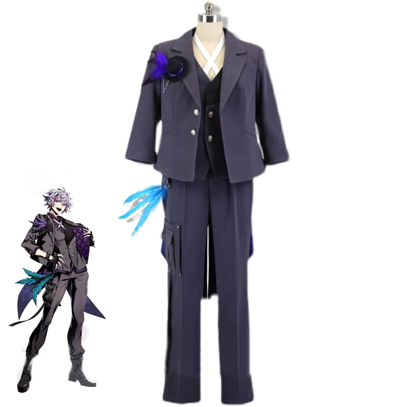 

Vtuber Fuwa Minato Cosplay Costume Party Clothing Yutuber Cosplay Suit Coat Vest Pants Full Set Halloween Uniforms Custom Made