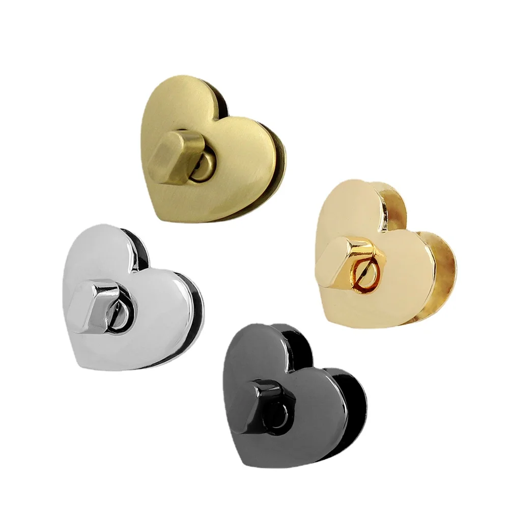 

3CM Metal Heart Shap Alloy Twist Lock Turn Clasp For Women's Leather Handbag Shoulder Bag Accessories DIY Hardware