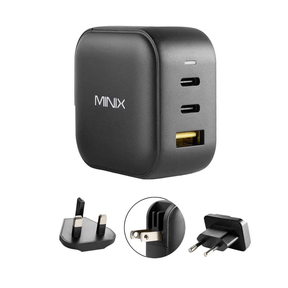 

MINIX NEO P1 66W 3-Port Turbo GaN Wall Charger USB-C Fast Charging Adapter USB-A Power Adapter for MacBook iPhone Xiaomi Samsung