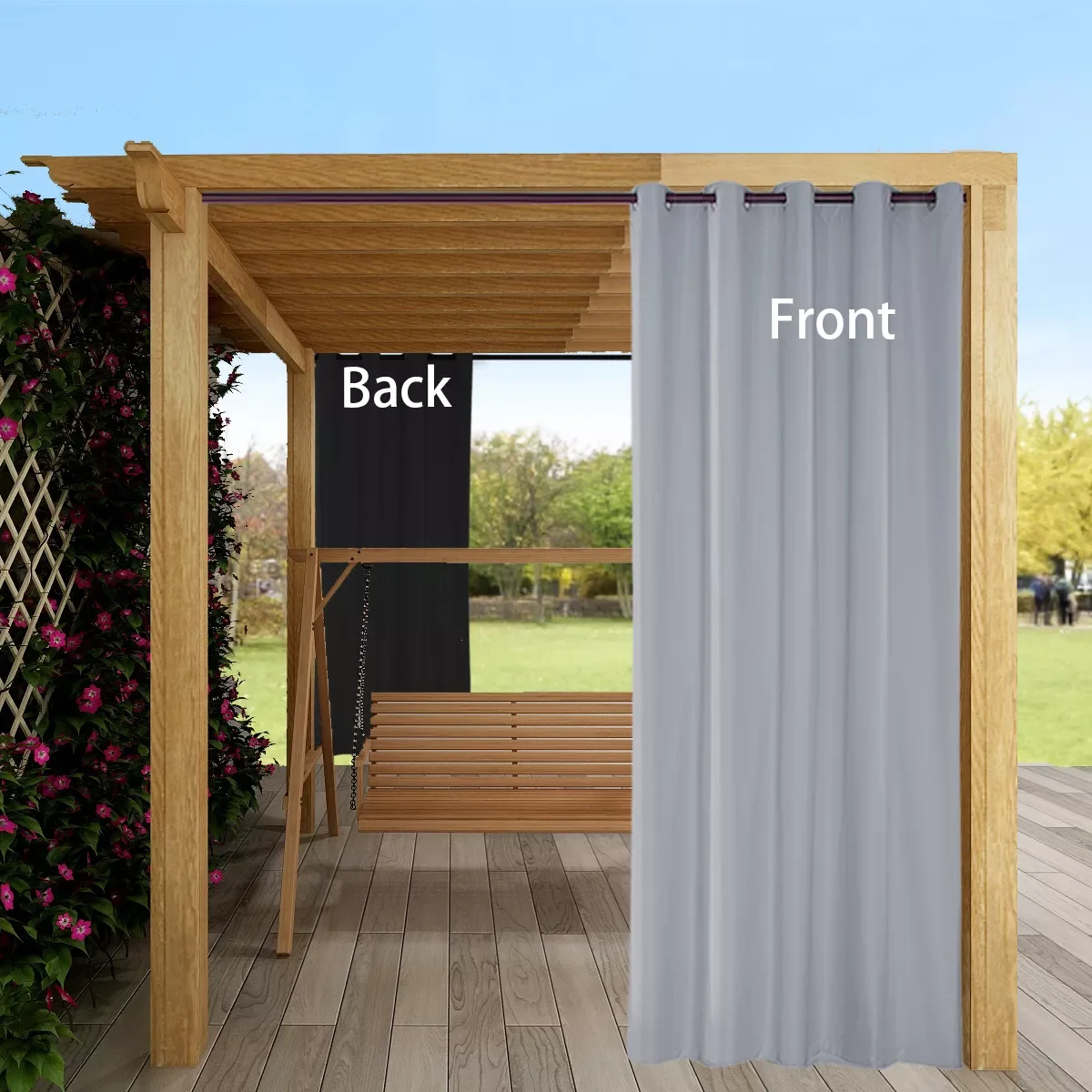 

Outdoor Curtains Waterproof Sunlight Blackout Curtain for Patio Porch Pergola Covered Terrace Gazebo Dock Beach House