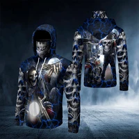 blue ghost rider biker skull 3d all over printed bandana hoodie us size women for men casual pullover hoodie mask warm