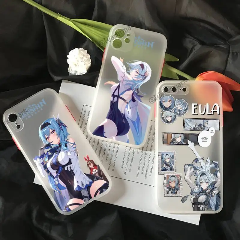 

Genshin Impact Eula Phone Case For IPhone 13 12 11 Pro Max Xs Xr X 8 7 Plus White Matter Translucent Cover Funda