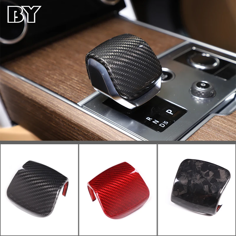 

1Pcs Real Carbon Fiber Car Gear Shift Knob Gear Head Cover Case For Land Rover Range Rover Velar 2021-2024 Accessories